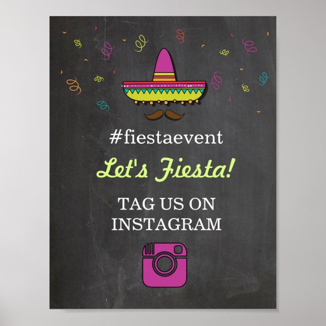Fiesta Instagram Sign Photo Couple's Shower Party (Front)