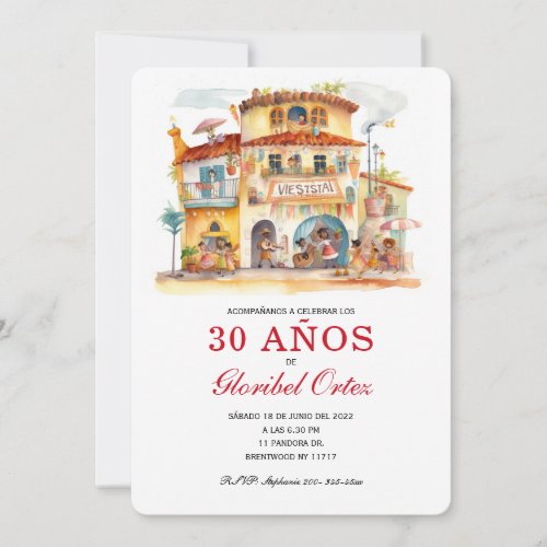 Fiesta Invitacin de 30 Aos Mujer Invitation