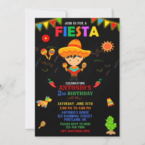 Fiesta invitation Fiesta birthday invitation boy