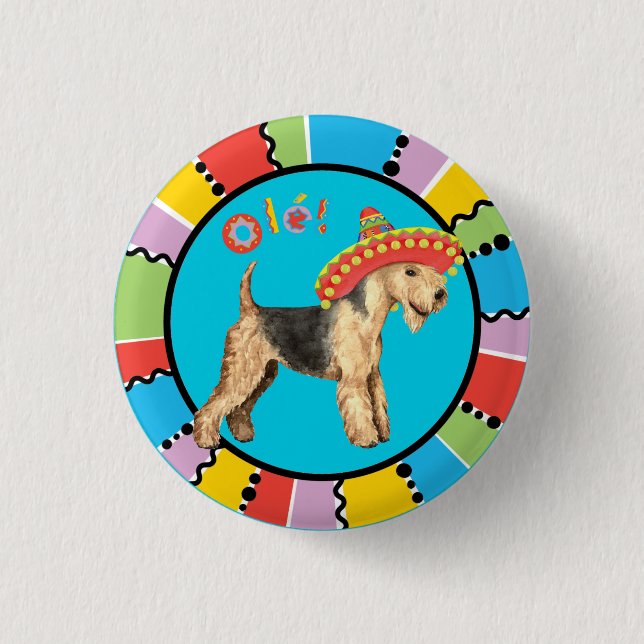 Fiesta Lakeland Terrier Button (Front)