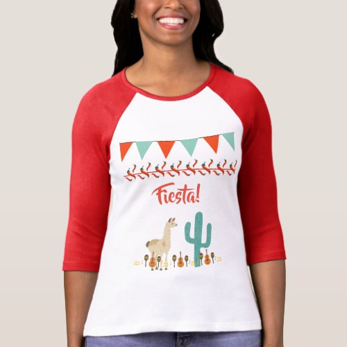 Fiesta lama cactus mexican style party T_Shirt