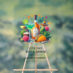 Fiesta "Let's Taco 'Bout a Couples Shower" Welcome Acrylic Sign
