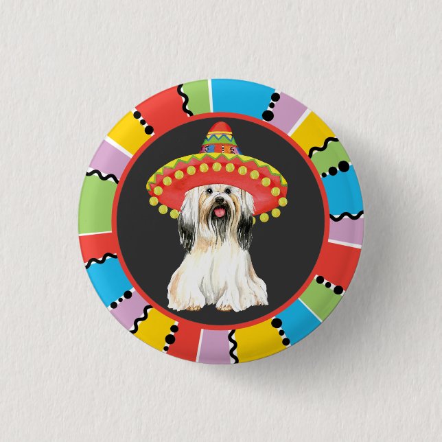 Fiesta Lhasa Apso Button (Front)