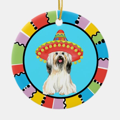 Fiesta Lhasa Apso Ceramic Ornament