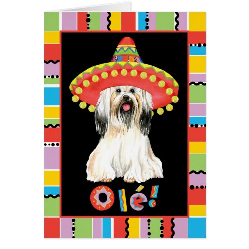 Fiesta Lhasa Apso Greeting Card