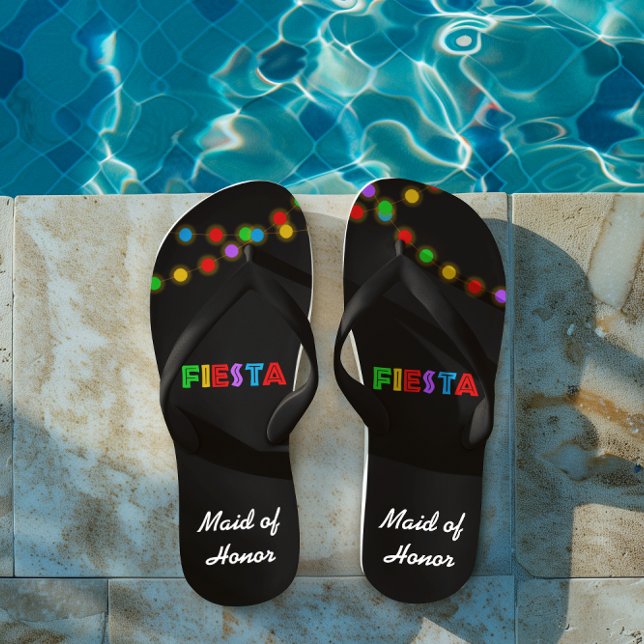 Fiesta Lights Personalized Flip Flops (Creator Uploaded)