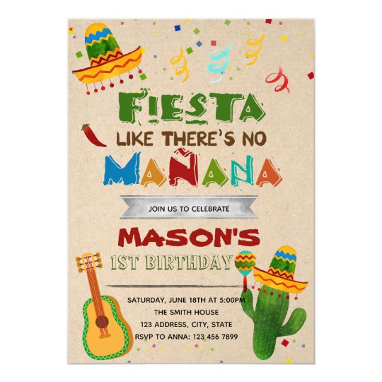 Fiesta like theres no manana invitation | Zazzle.com