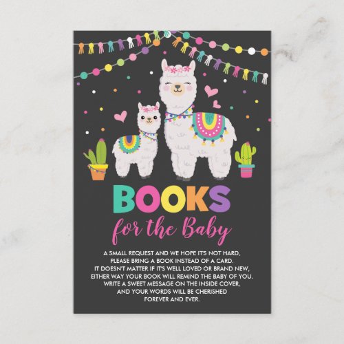 Fiesta Llama Alpaca Cactus Books for Baby Girl Enclosure Card