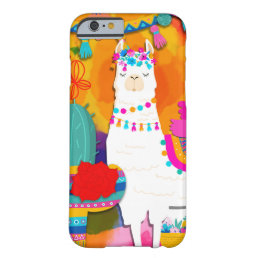 Fiesta Llama Cinco De Mayo Colorful Fun Watercolor Barely There iPhone 6 Case