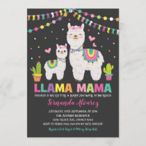 Llama and cactus cheap baby shower invitations