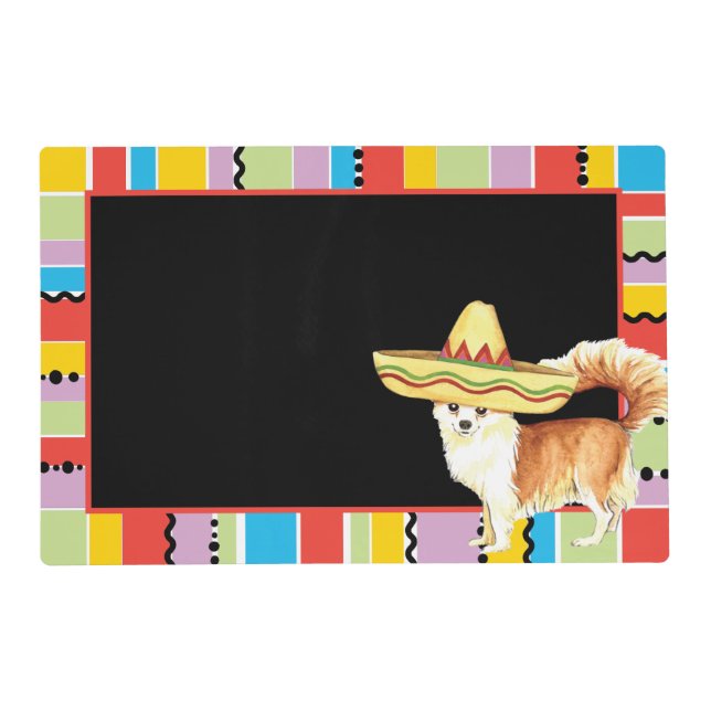 Fiesta Long Coat Chihuahua Placemat (Back)