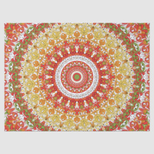 Fiesta Mandala Pattern in Red, Yellow, and Green Tissue Paper