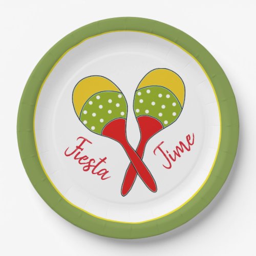 Fiesta Maracas Paper Plate