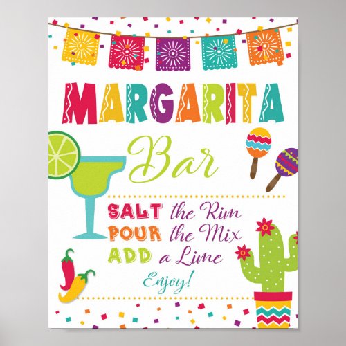 Fiesta Margarita Bar Sign _ White