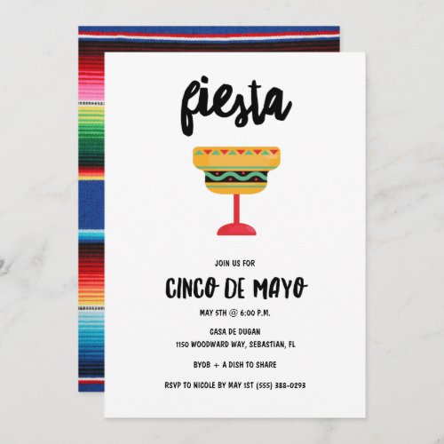 Fiesta Margarita Cinco de Mayo Party  Invitation