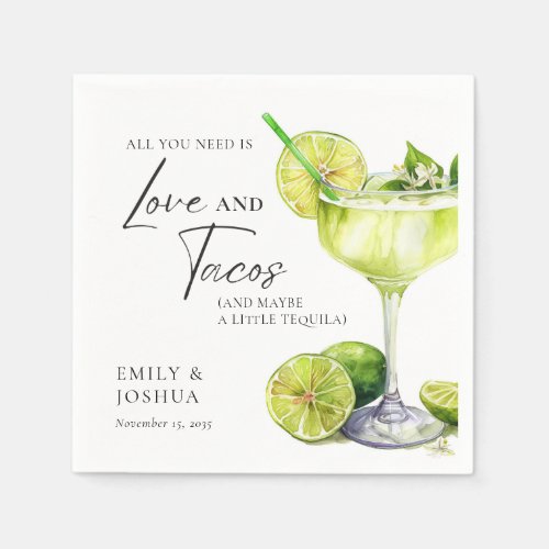 Fiesta Margarita Couples Shower Napkins