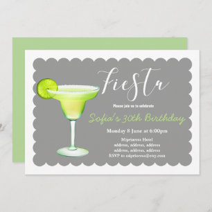 fiesta, margarita day, birthday, invitation