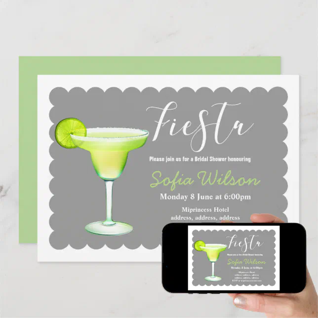 fiesta, margarita day, bridal shower, invitation Zazzle