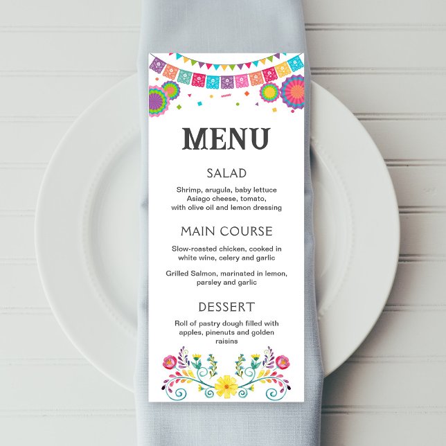 Fiesta menu, editable printable menu (Creator Uploaded)