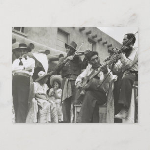 Fiesta Mexican American Musicians Taos NM Postcard