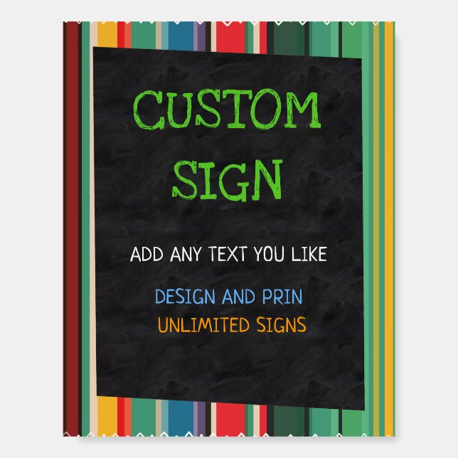 Fiesta Mexican Birthday Party Custom Sign Board (Front)