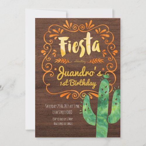 Fiesta Mexican Birthday Party Invitation