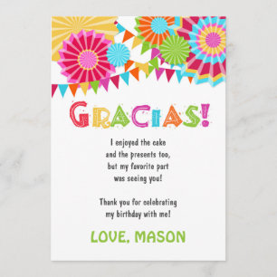 Fiesta Mexican Birthday Party Thank You Card