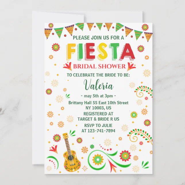 fiesta mexican Bridal Shower Cinco De Mayo Invitation | Zazzle