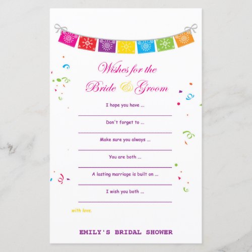 Fiesta Mexican Bridal Shower Game PRINTED