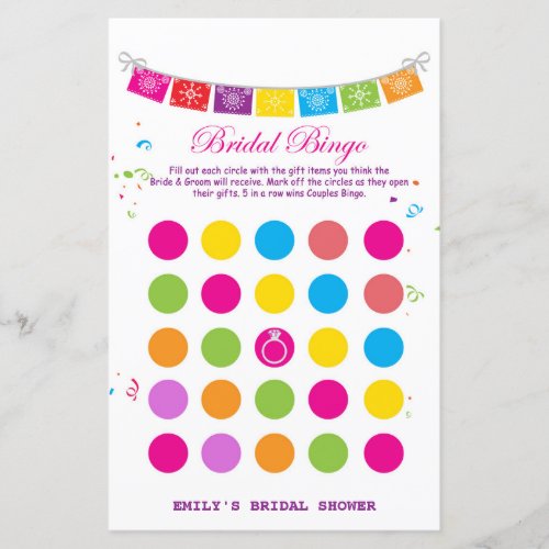 Fiesta Mexican Bridal Shower Game PRINTED