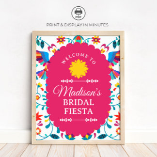 Fiesta Mexican Bridal Shower Welcome Sign