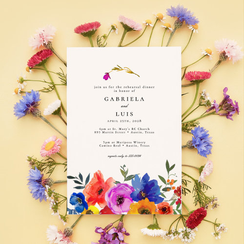 Fiesta Mexican Colorful Floral Rehearsal Dinner