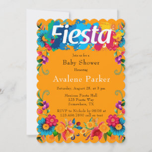 Fiesta Mexican Colorful Flowers Baby Shower  Invitation