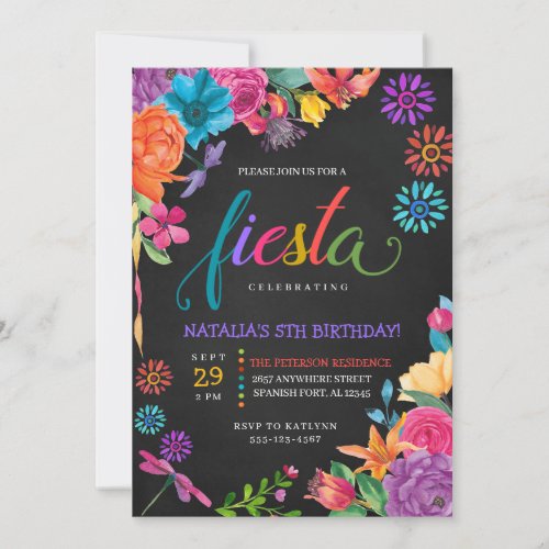 Fiesta Mexican Floral Birthday Invitation