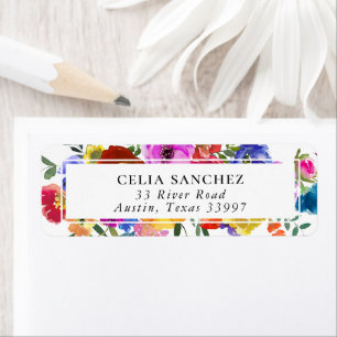 Fiesta Mexican Floral Wedding Invitation Address Label