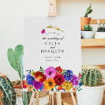 Fiesta Mexican Floral Wedding Welcome Sign<br><div class="desc">Fiesta Mexican Floral Wedding Welcome Sign - perfect for a destination wedding to Mexico,  or a beautiful Cinco de Mayo wedding.</div>