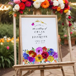 Fiesta Mexican Floral Wedding Welcome Sign<br><div class="desc">Fiesta Mexican Floral Wedding Welcome Sign - perfect for a destination wedding to Mexico,  or a beautiful Cinco de Mayo wedding.</div>