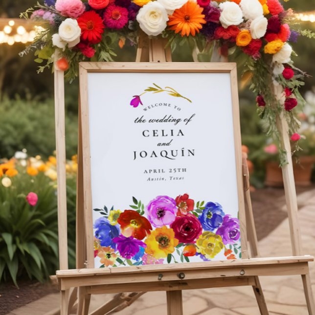 Fiesta Mexican Floral Wedding Welcome Sign (Creator Uploaded)