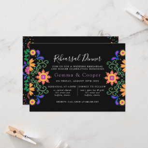 Fiesta Mexican Florals Rehearsal Dinner Invitation