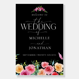 Fiesta Mexican Flowers Elegant Wedding Welcome Foam Board