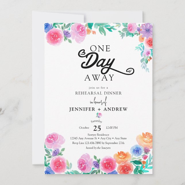 Fiesta | Mexican Flowers | Rehearsal Dinner Invitation (Front)