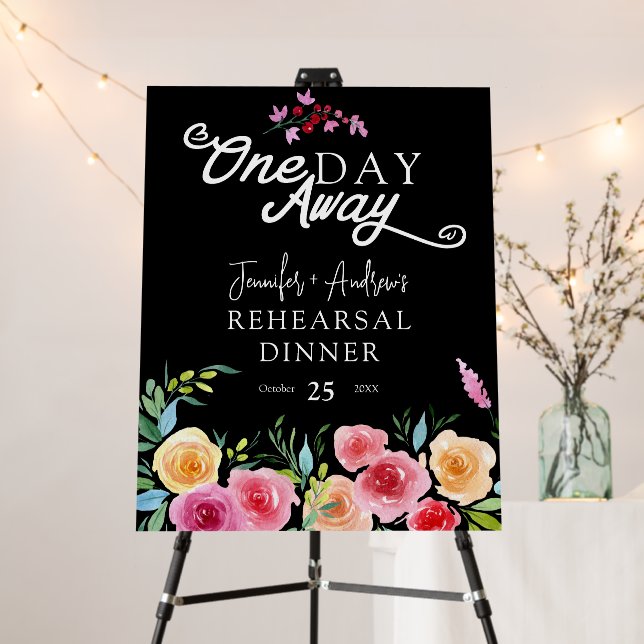 Fiesta Mexican Flowers Rehearsal Dinner Welcome Foam Board (In Situ (Stand))