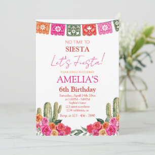 Fiesta Mexican girl birthday Invitation