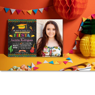 Fiesta Mexican Graduation Chalk Invitation