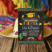Fiesta Mexican Graduation Chalk Invitation