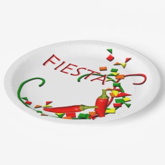 Fiesta Mexican Hot Peppers Party Plates