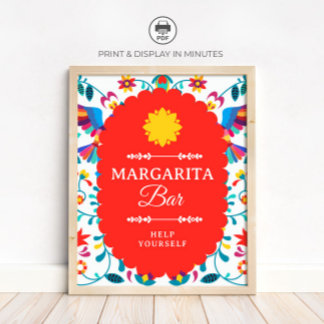 Fiesta Mexican Margarita Bar Bridal Shower Sign