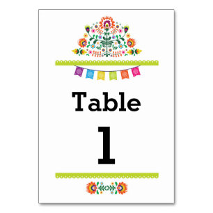 Fiesta Mexican Pattern Table Lime Number Wedding
