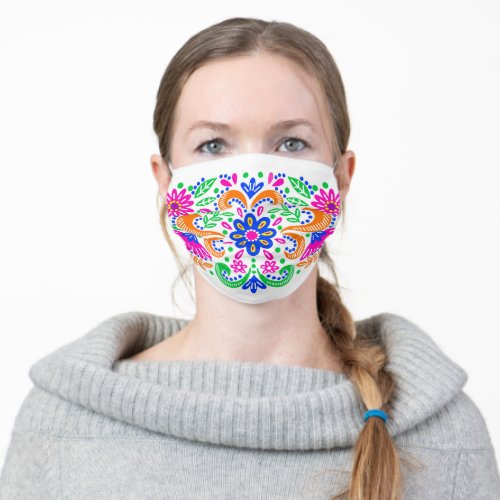 Fiesta Mexican sugar skull floral pattern party Adult Cloth Face Mask