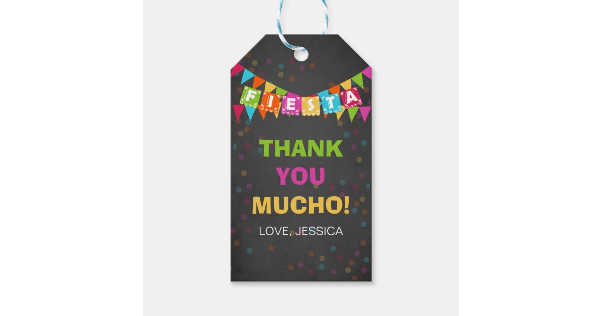 Fiesta Mexican Thank You Tags Birthday Party | Zazzle
